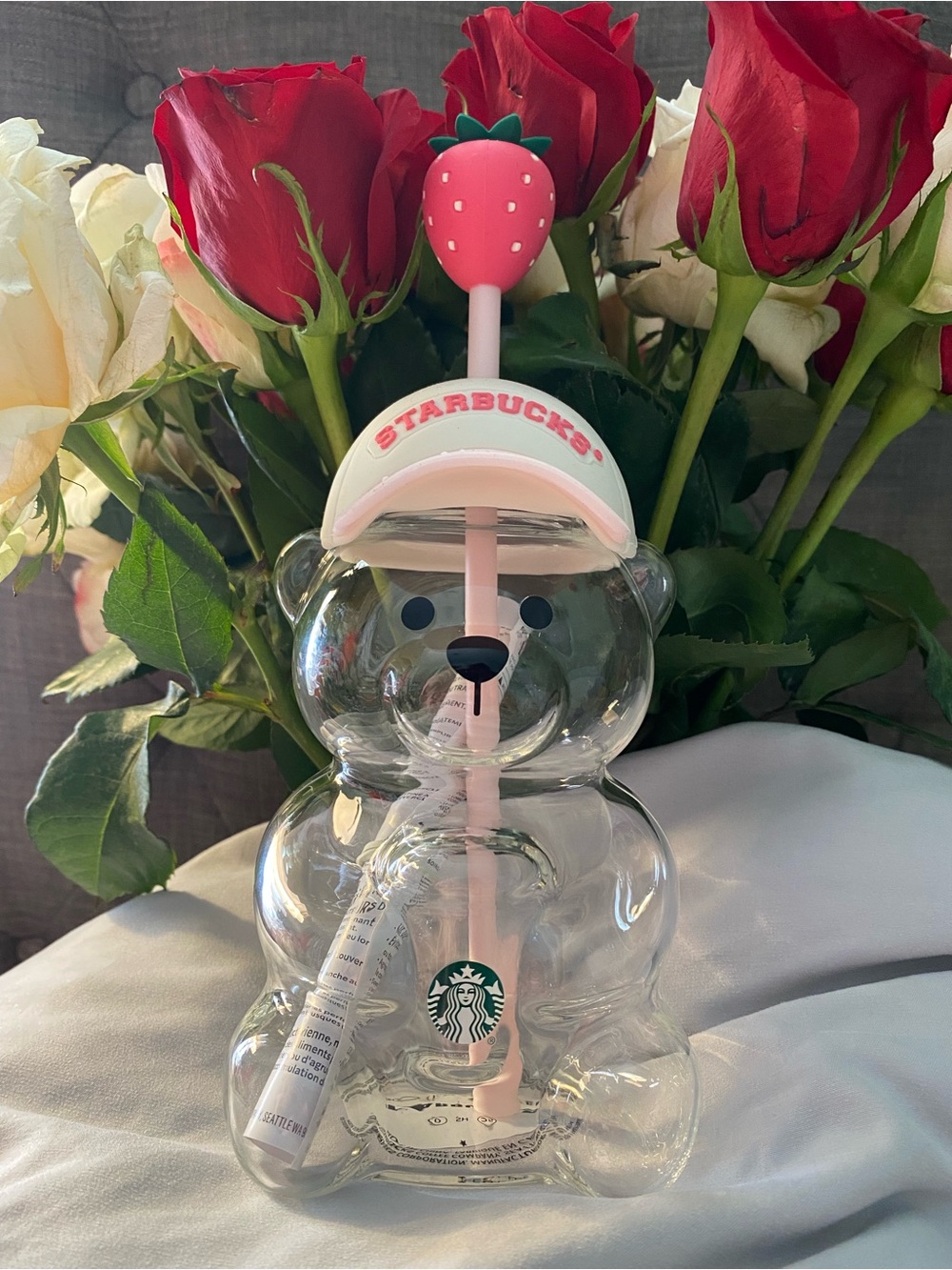 Starbucks Pink Bearista glass Bear Tumbler